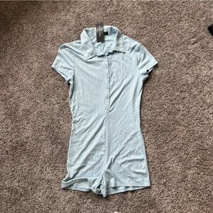 Light Blue Short Sleeve Jumpsuit